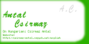 antal csirmaz business card